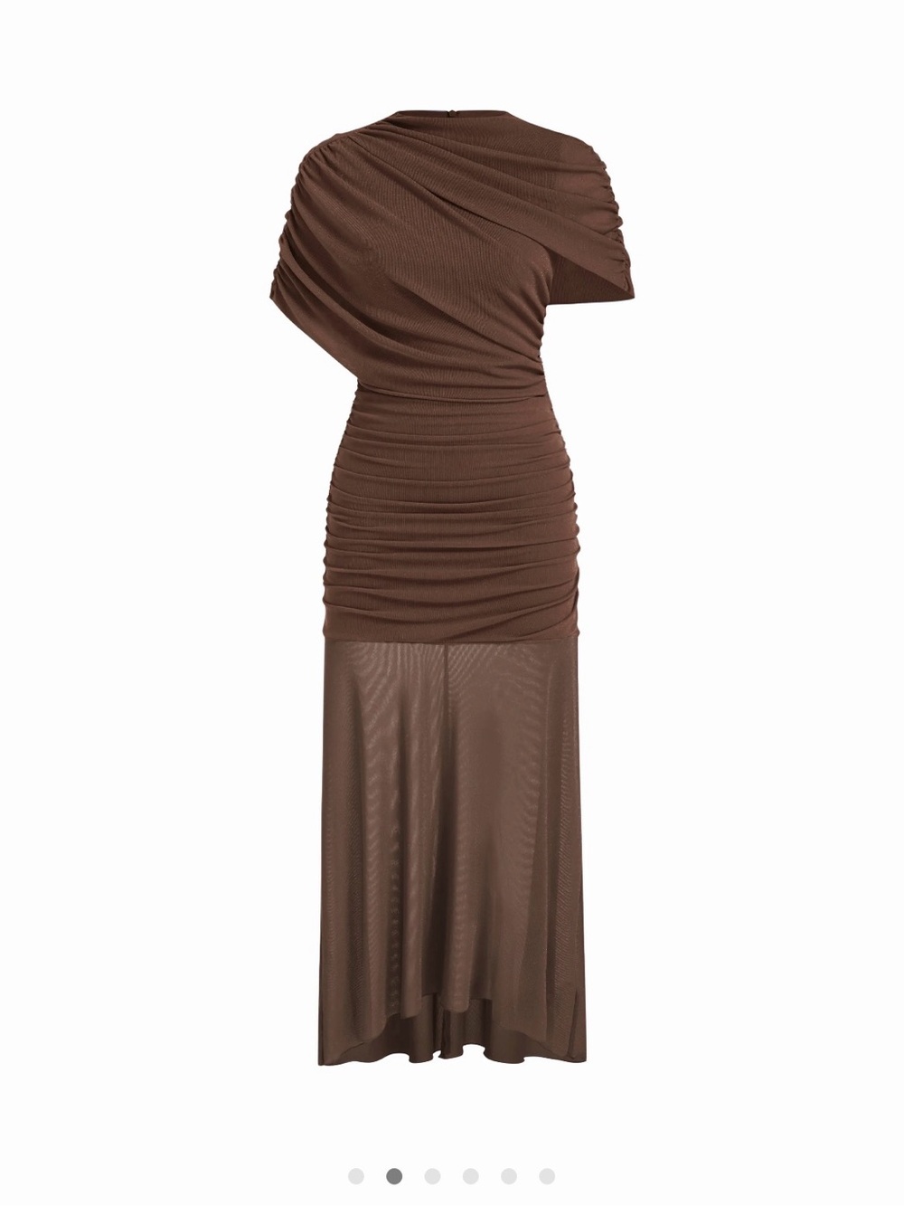 Elegant Brown Ruched Midi Dress - Women's Brand new with tag - Picture 2 of 4